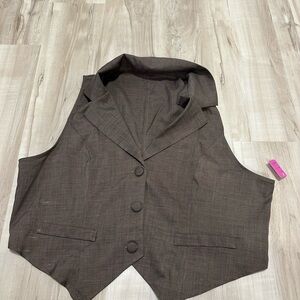 Brown Button-Up Vest